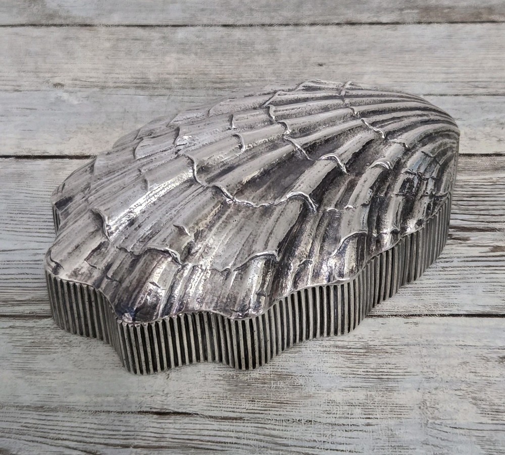 Vintage Reed & Barton Silverplate Sea Shell Oyster Box
