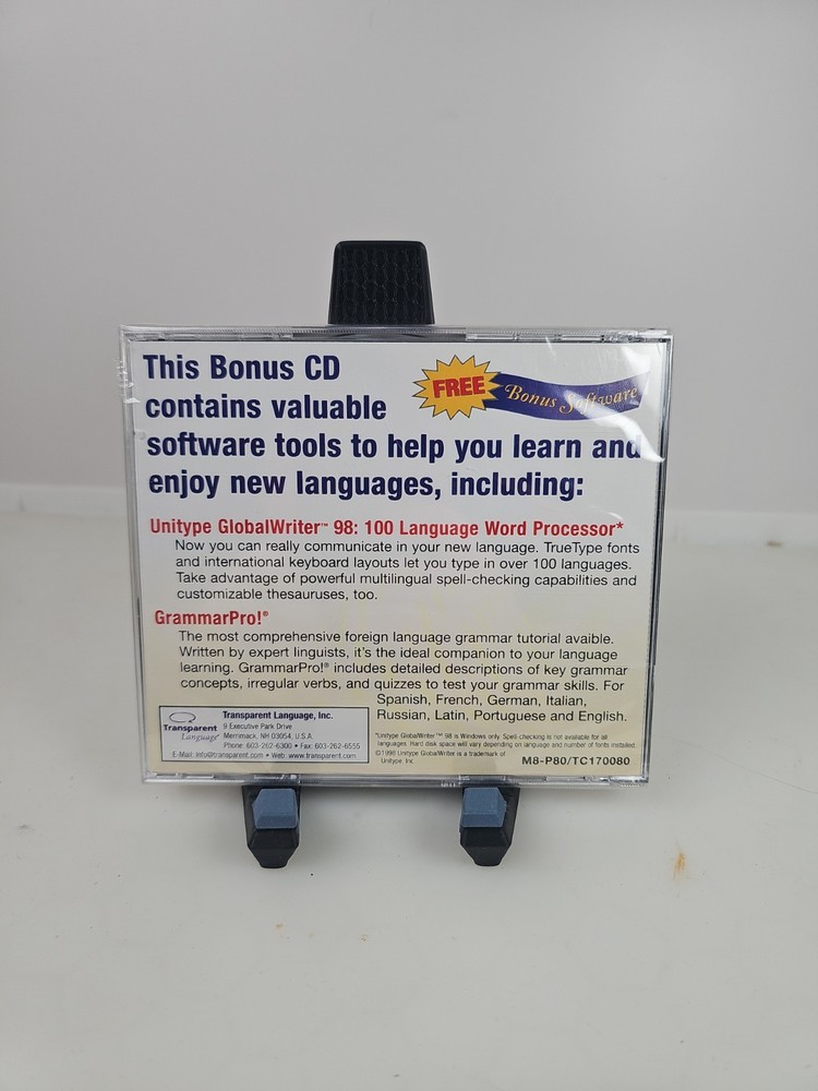 Transparent Language Bonus CD Language Software - New Sealed - Fast Tracked Ship