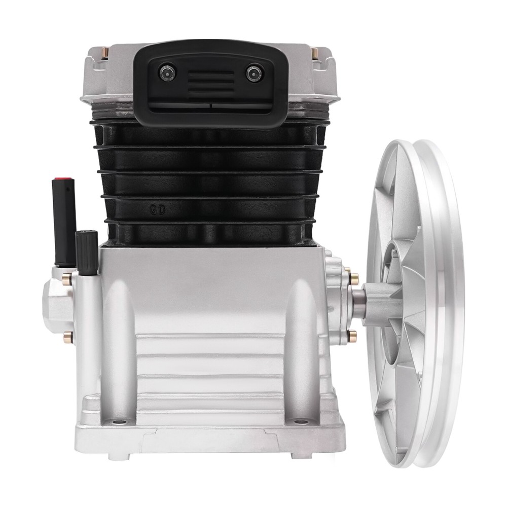3HP Air Compressor Pump Head Silver 2 Cylinders Piston Air Compressor Pump Head