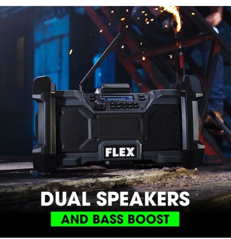 NEW Flex Power Tools 24v Jobsite Radio Bluetooth Speaker (Tool Only)