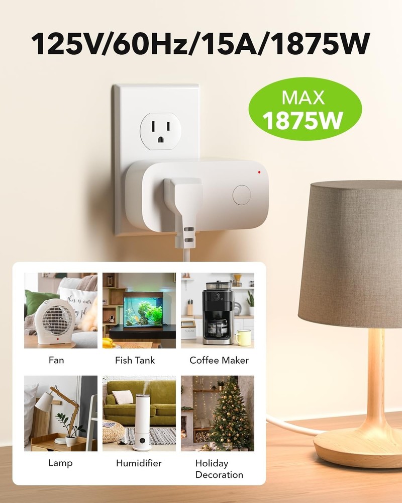 Wireless Remote Control Outlet Plug Switch 100ft RF Range No Wiring Needed