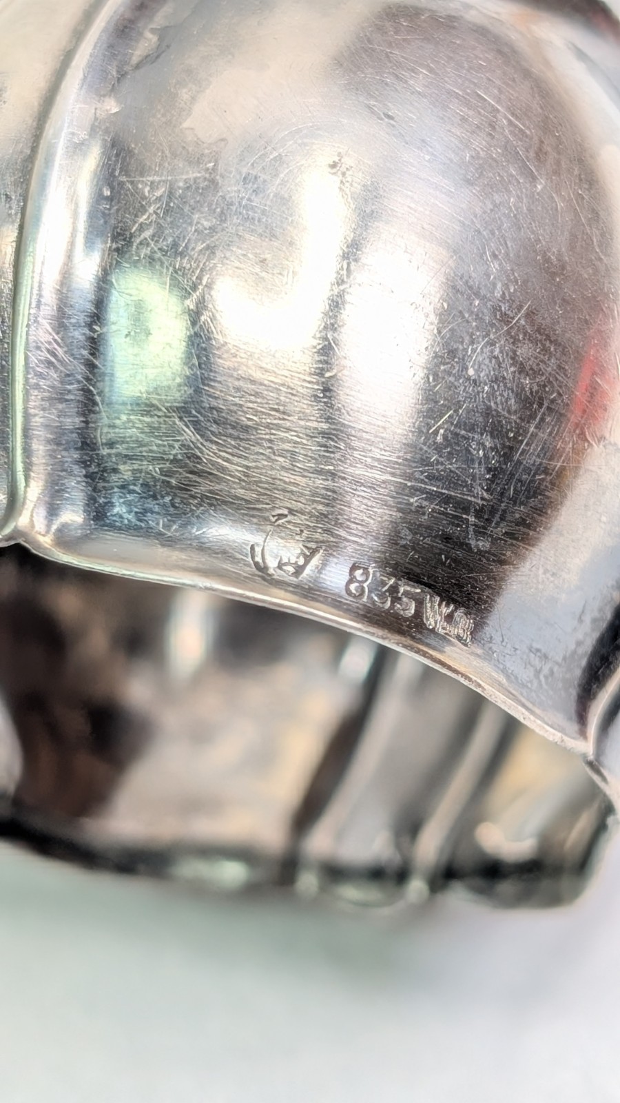 835 German Silver Napkin Ring Wilhelm Binder 36 Grams AU Monogram