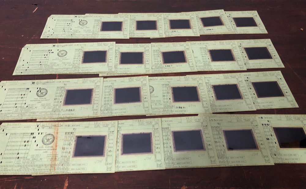 Lot of 20 Green Data Engineering Microfiche Computer Punch Cards
