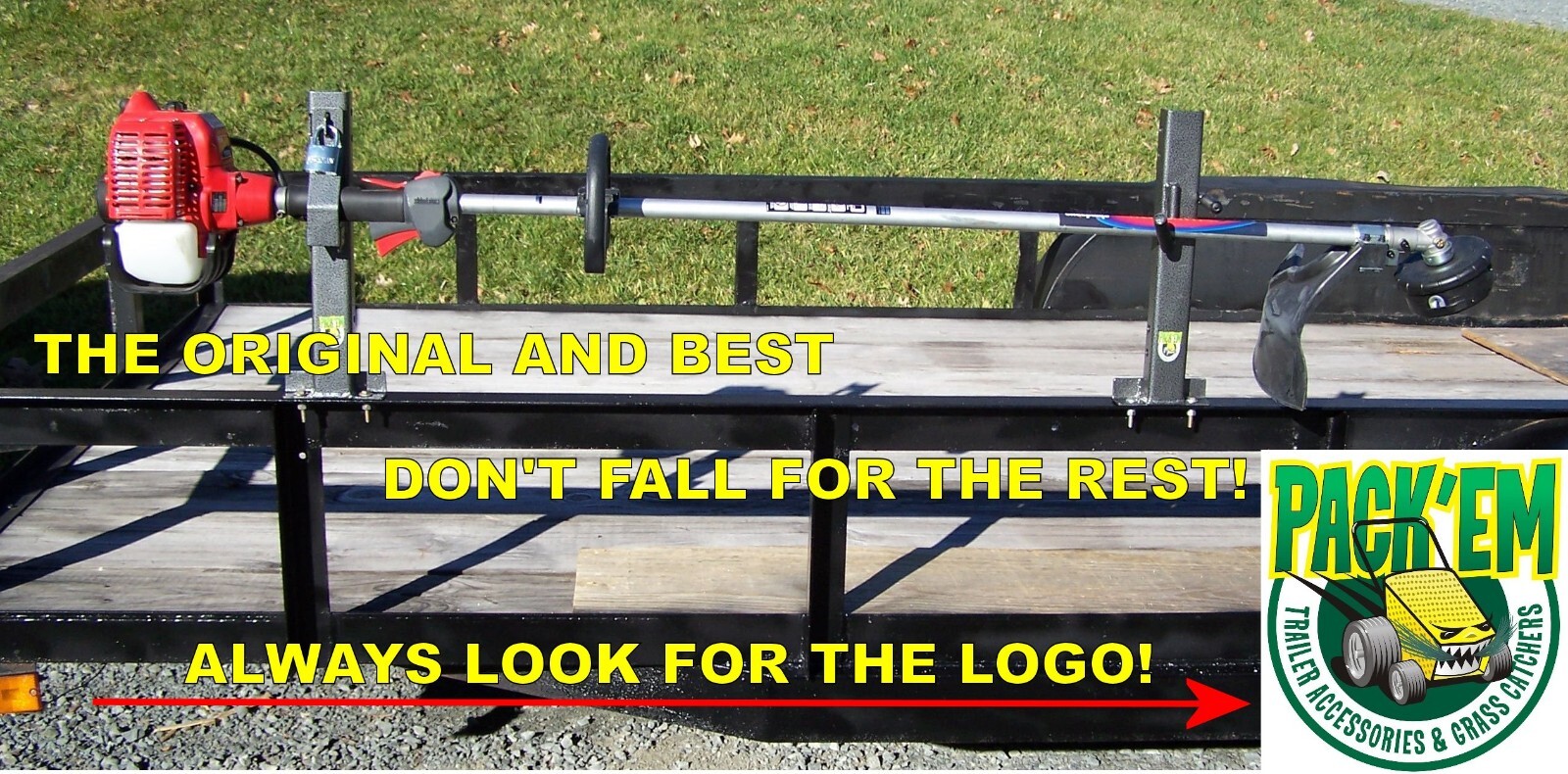 Lockable OPEN Trailer Single Trimmer Rack Holds 1 Landscape Trimmer- PK-6S