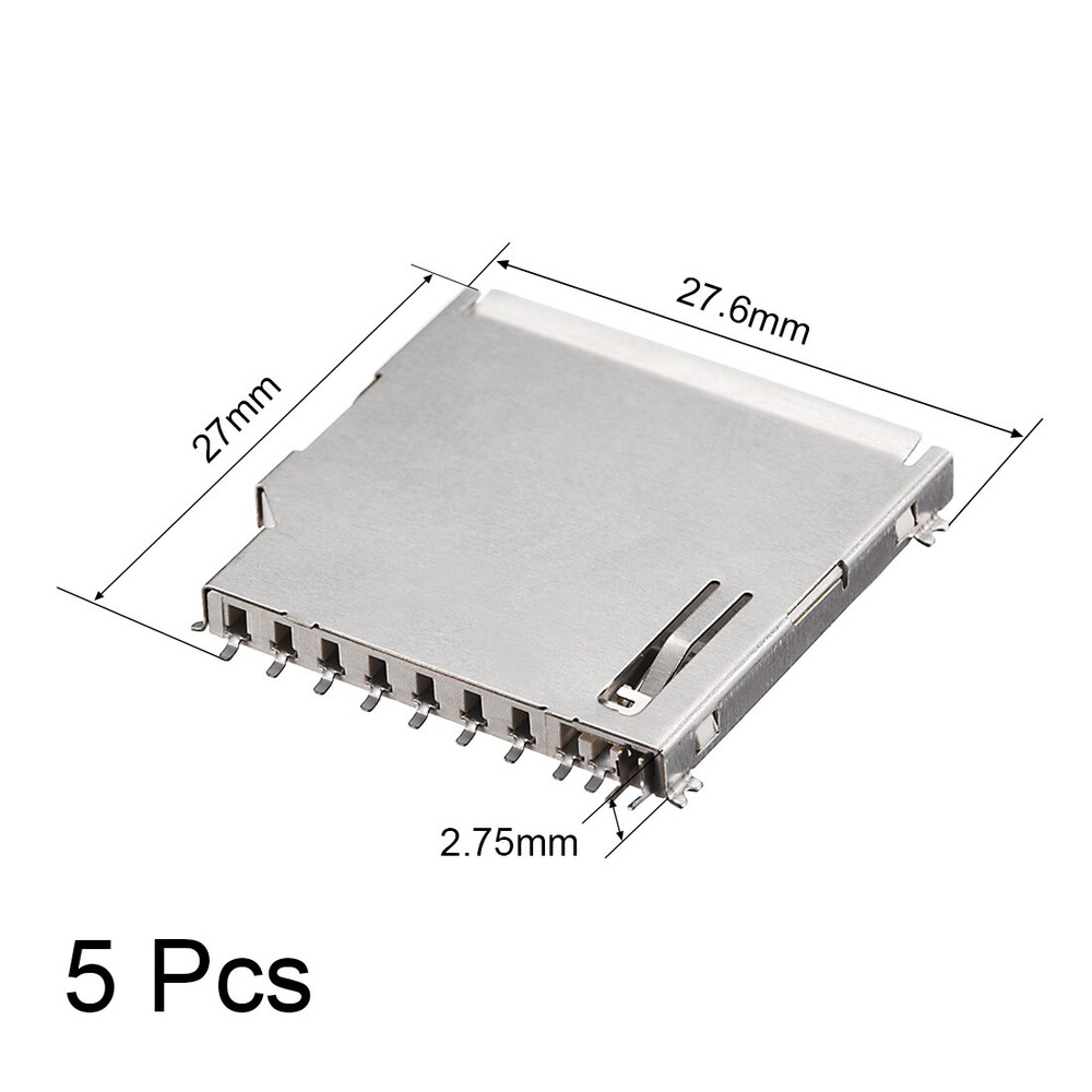 SD Memory Card Socket Long Body 11 Pin PCB Mount Connector 5pcs