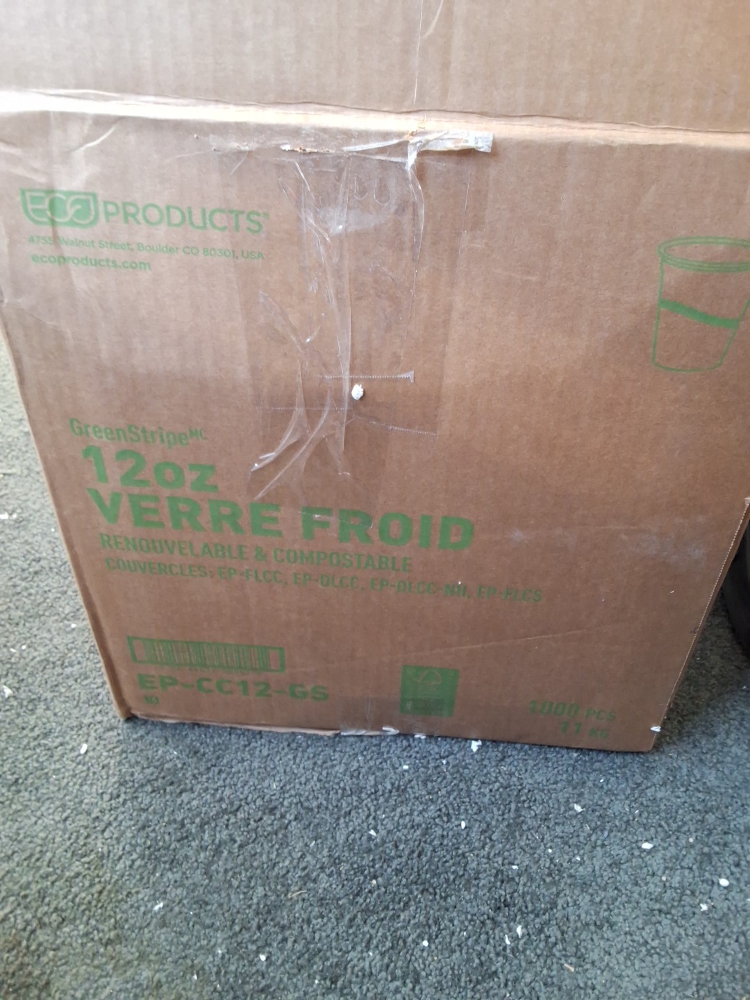 Eco-Products EPCC12GS 12 oz. GreenStripe Cold Cups - Clear (1000/Carton) New