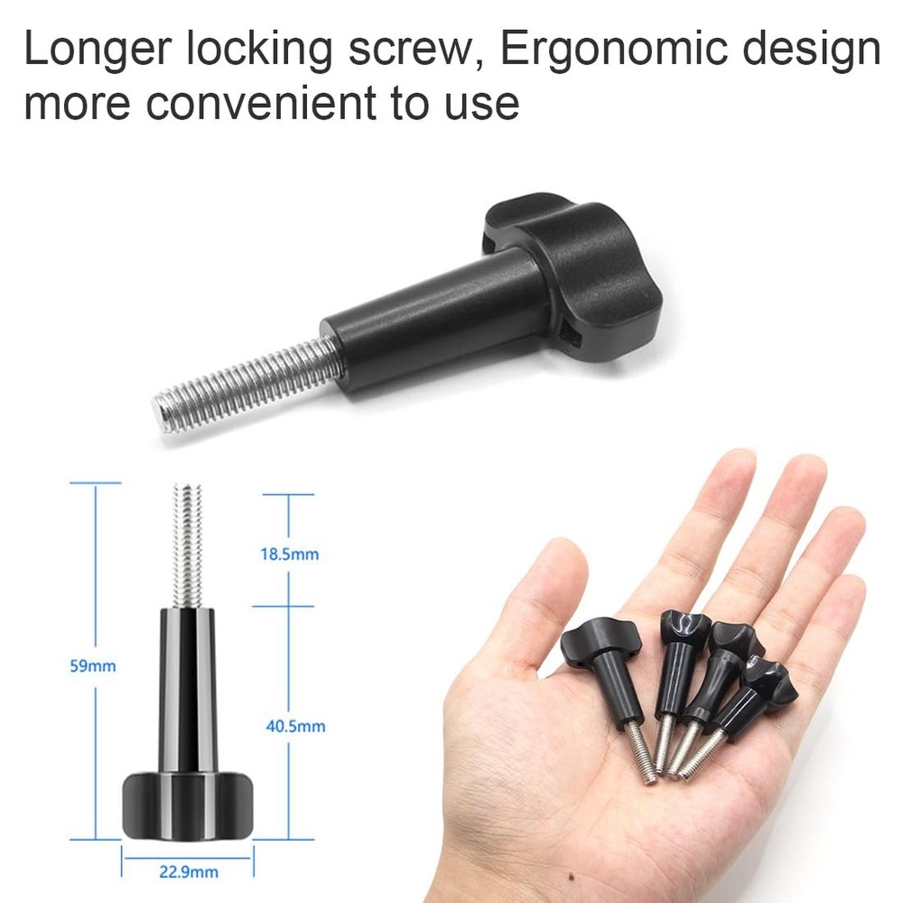 Action Camera Tripod Mount Adapter 1/4"-20 Conversion Large, Black