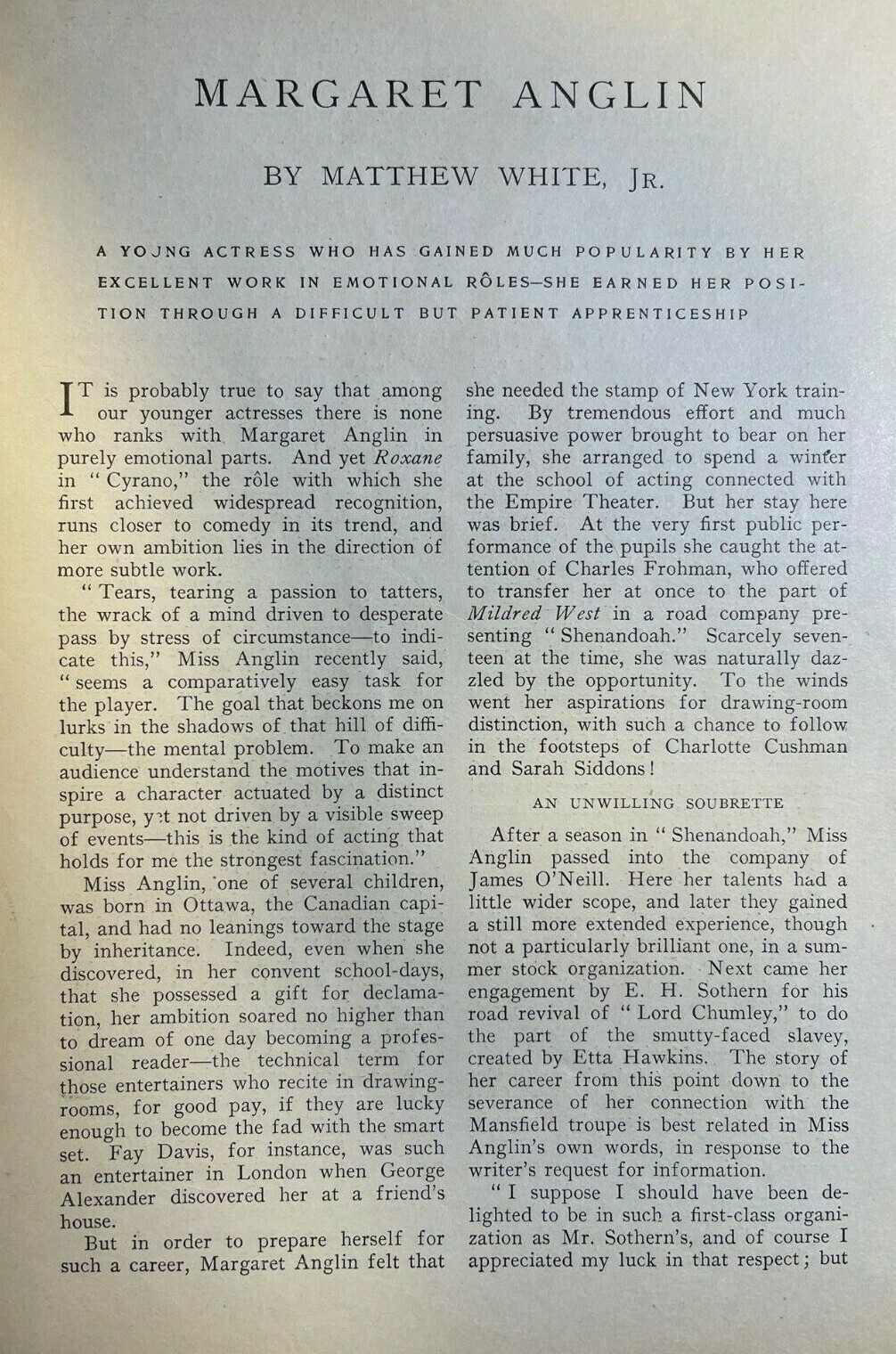 1906 Actress Margaret Anglin