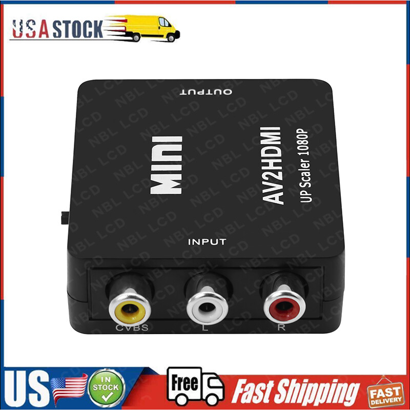 RCA to HDMI Converter Adapter RCA AV 1080P Audio Video Adapter Composite CVBS