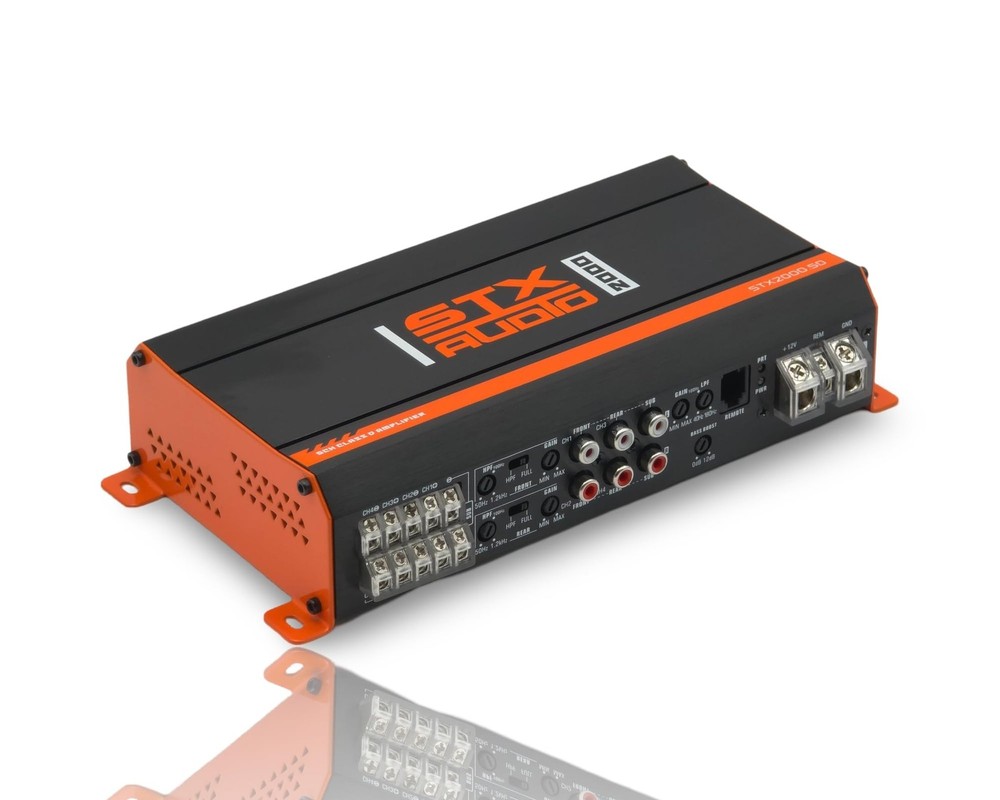 STX Audio STX2000.5D 2000W Car Amplifier + Wiring Kit Bundle