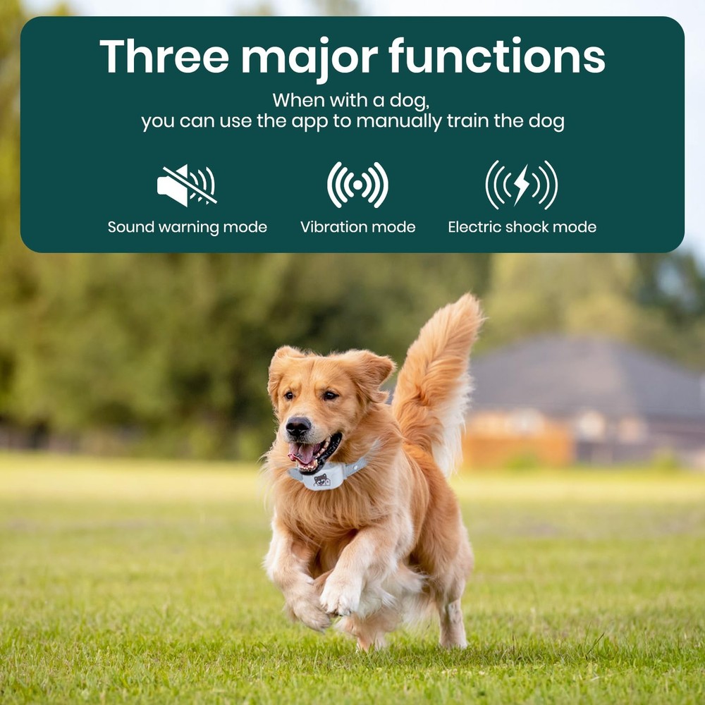 GPS Dog Collar with Wireless Electronic Boundary & Training – No Subscription...