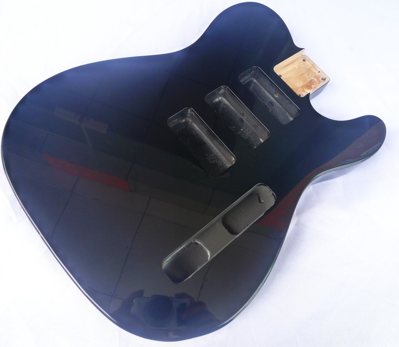 Tele Style Guitar Body 3pcs Alder Black Fit 3pcs P90 With Half Bridge ≦4.8Lbs