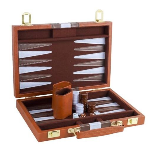 Backgammon Set 2 Players Classic Backgammon Sets for Adults Board Small Brown