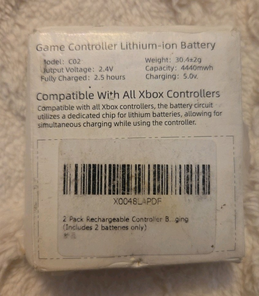 2Pack Lithium Rechargeable Xbox Controller Battery Pack for Xbox One/Xbox Series