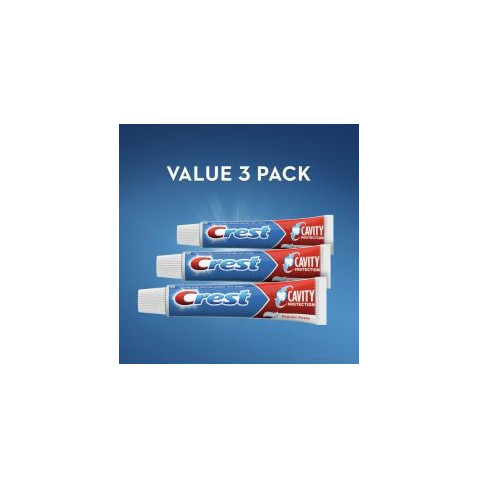 Crest CAVITY PROTECTION Fluoride Toothpaste Regular Paste 5.7oz Ea, VALUE 3 PACK