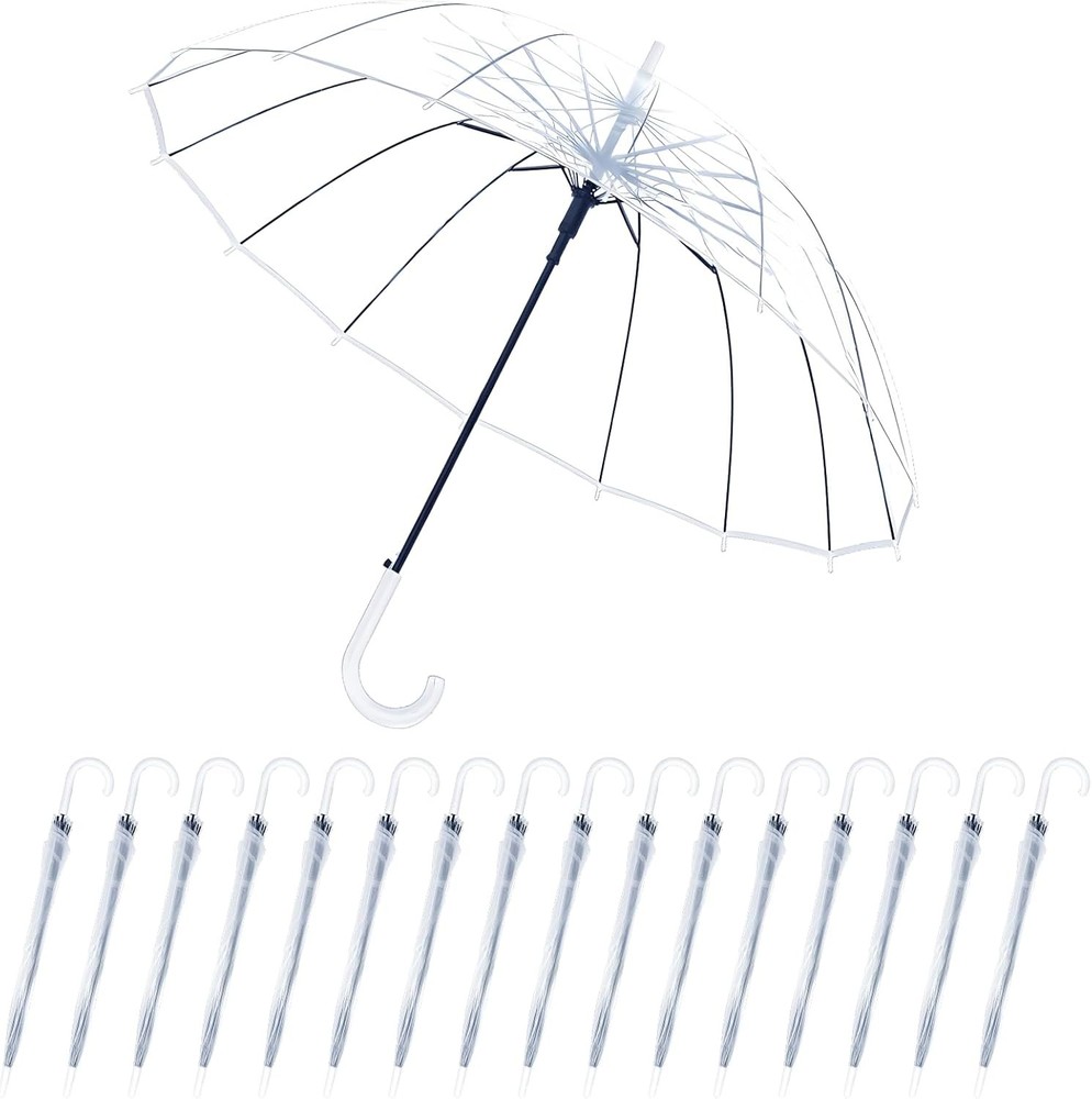 Umbrella Wedding Style Stick Umbrellas Large Windproof Bubble 16PCS