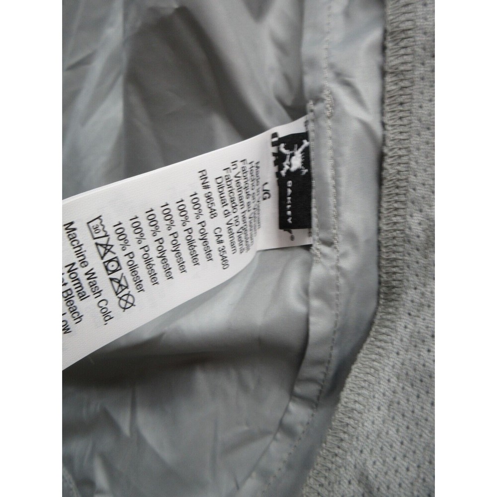 OAKLEY Men's Large Polyester Windbreaker Lightweight Jacket Blue Grey
