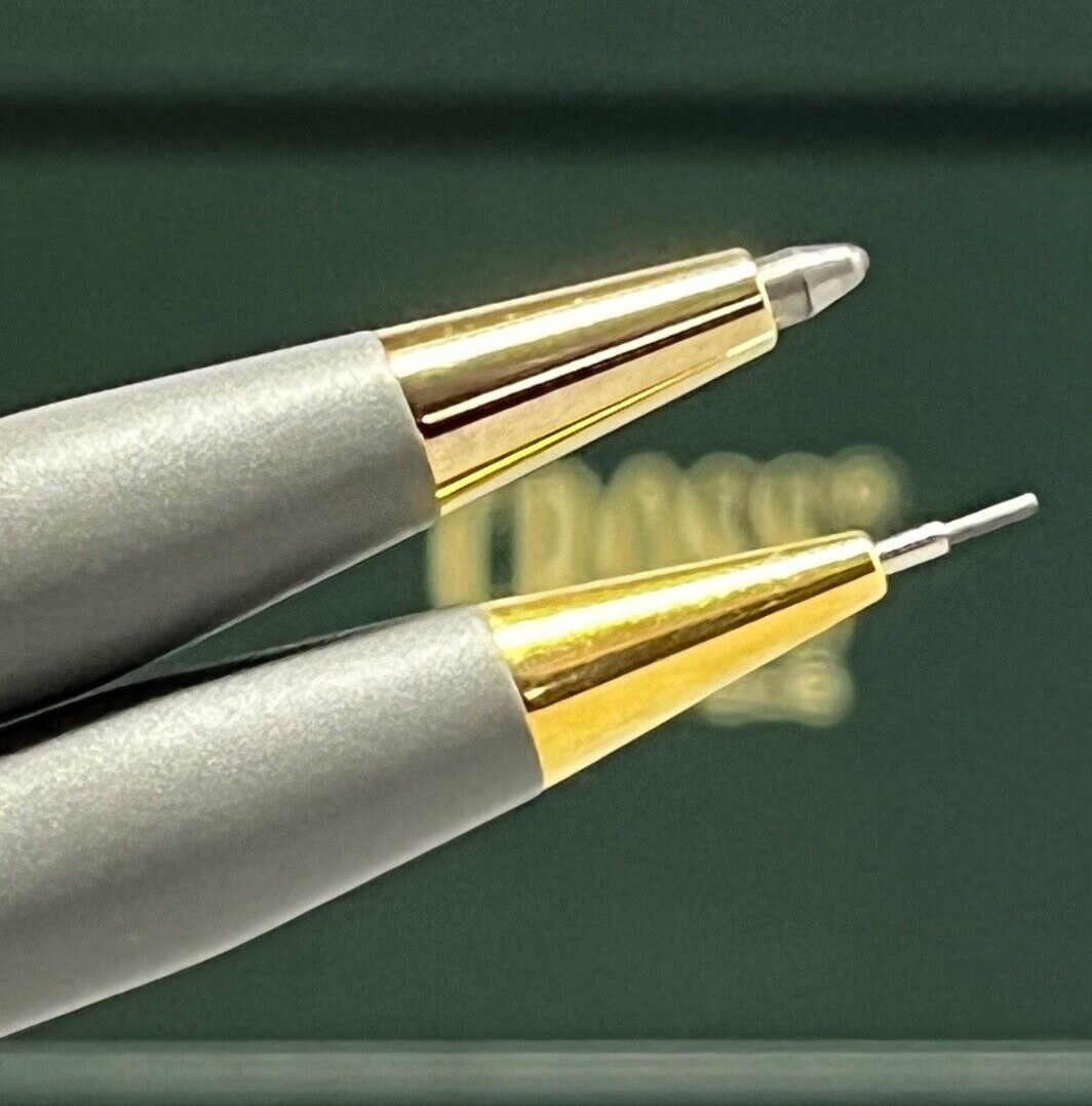 RARE Cross Matte Gray & 23K Gold Trim Pen & 0.5mm Pencil, Box, Manual