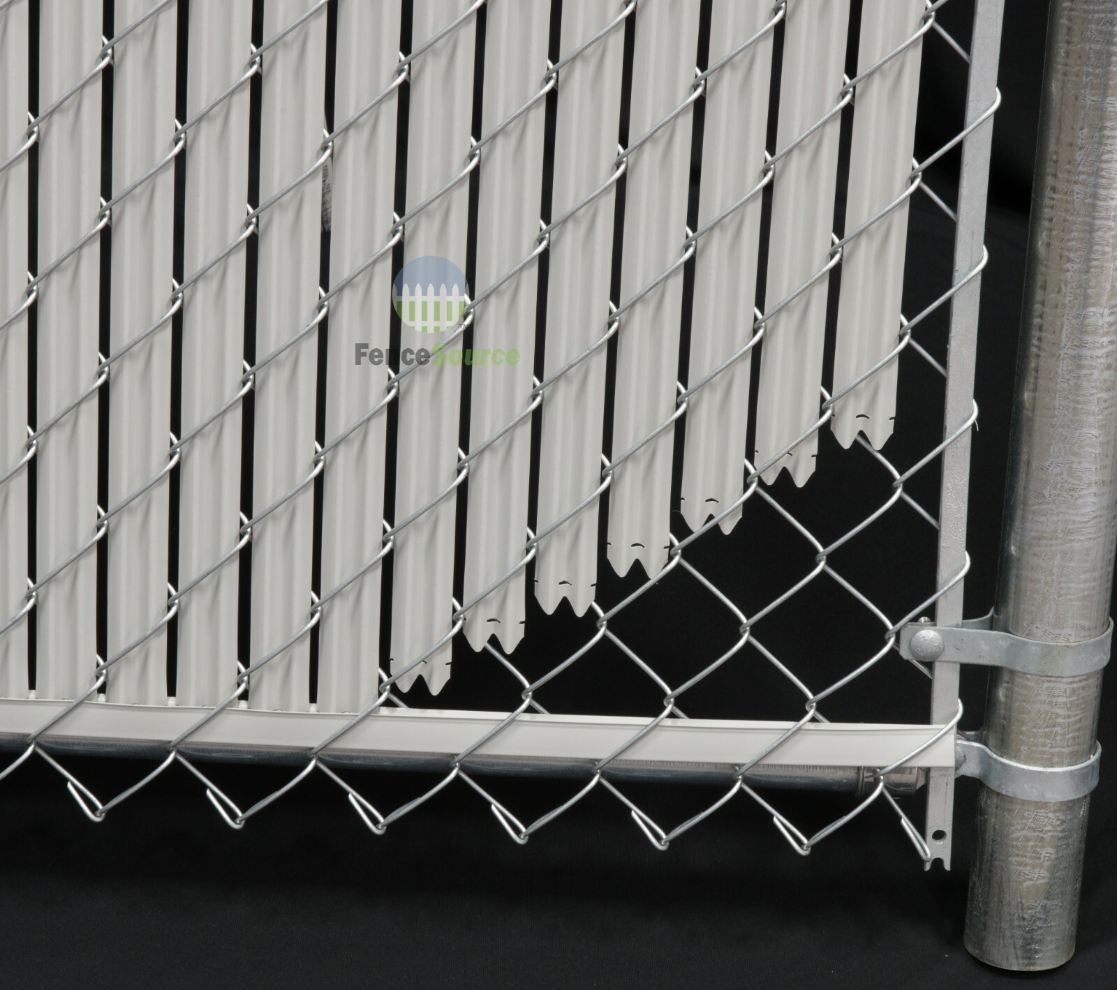 6 ft High Gray Wave Slat™ Single Wall Privacy Chain Link Fence Slats