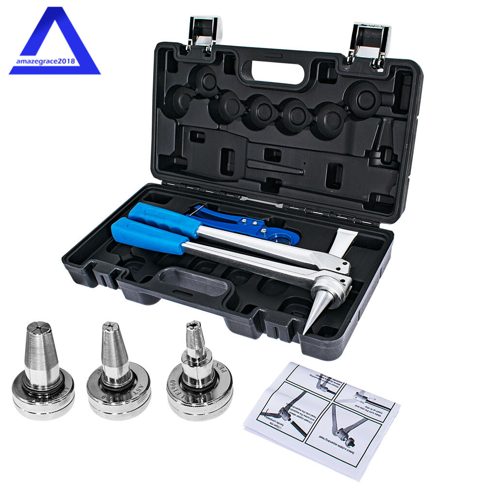 PEX Expansion Tool Kit With 1/2" 3/4" 1" Expansion Heads and Tube Cutting Plier