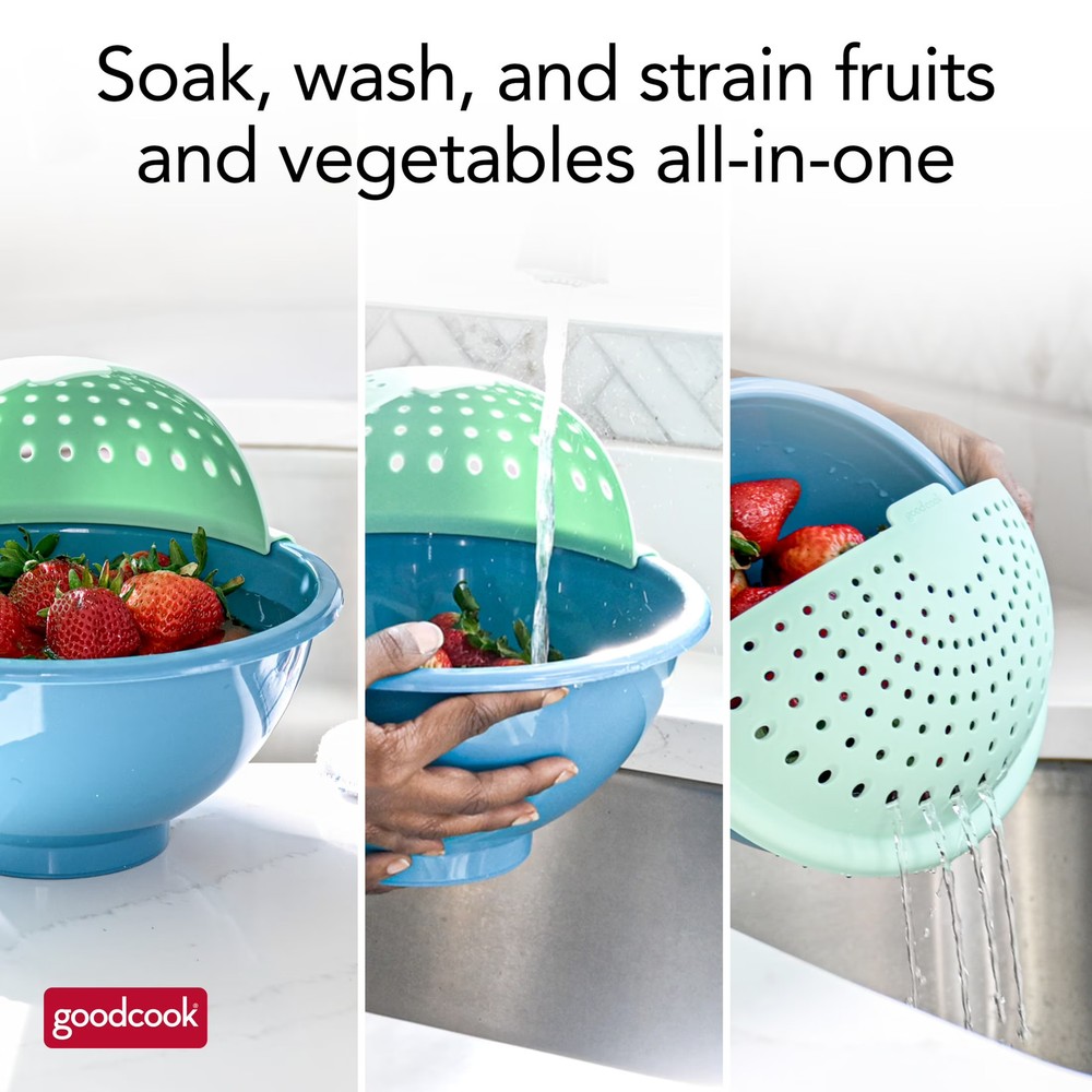 GoodCook PRO Soak & Strainer Colander, Dishwasher Safe, Multi-Purpose