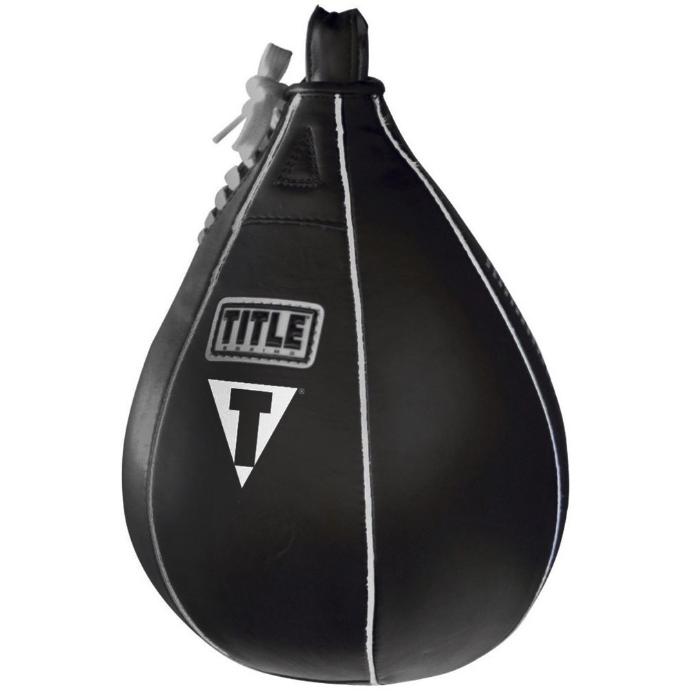 Title Boxing Leather Speed Bag - Medium - Black - (7" x 10")