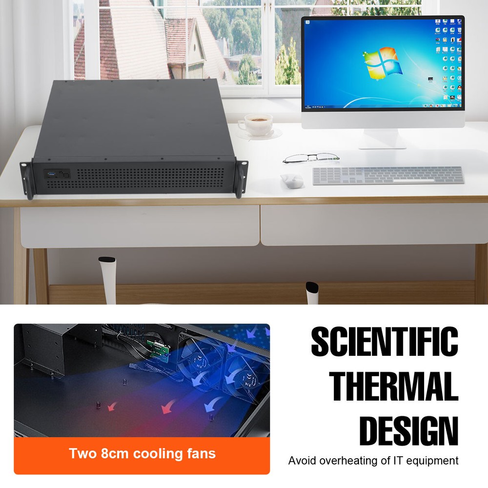 2U Server Chassis Rackmount Case Supports Mini ITX and Micro ATX Mainboards