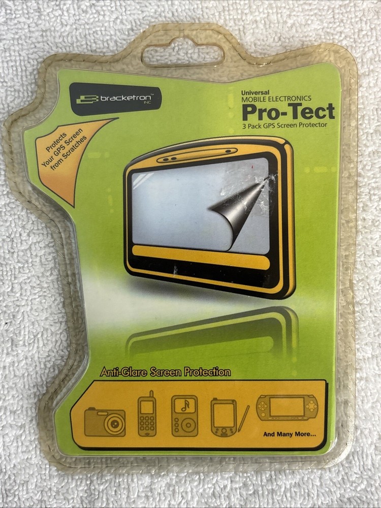 Bracketron Pro-Tect 3 Pack GPS Universal Mobile Electronics Screen Protector New