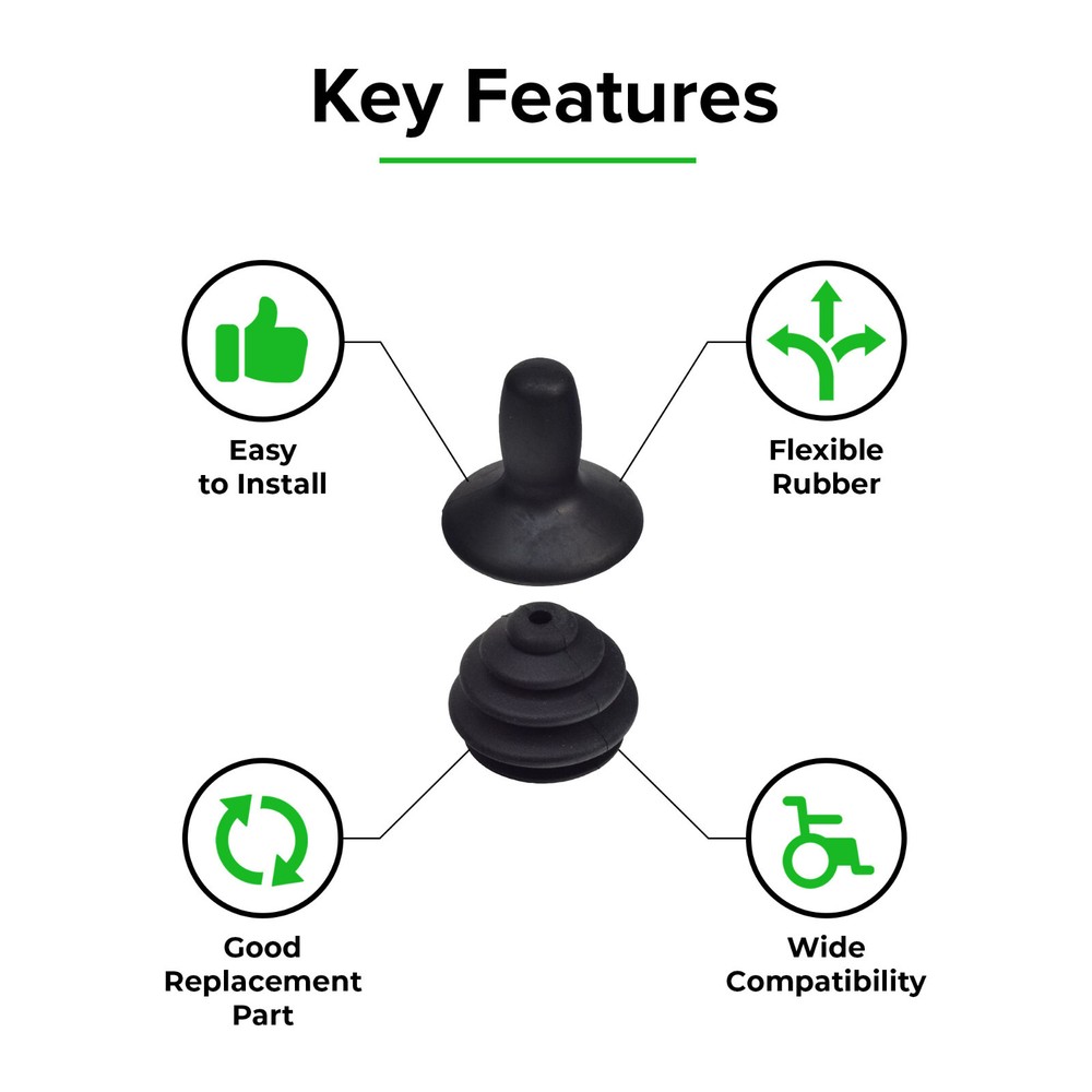 Joystick Rubber Boot & Controller Knob for Mobility Power Chair Joystick Remote