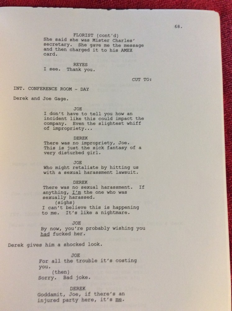 ORIGINAL SCRIPT OBSESSED IDRIS ELBA BEYONCE KNOWLES JERRY O'CONNELL ALI LARTER