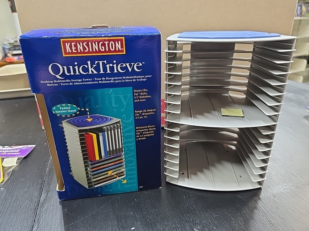 Kensington QuickTrieve Stackable Modular CD Storage Tower 16 Disk - CREAM - NIB