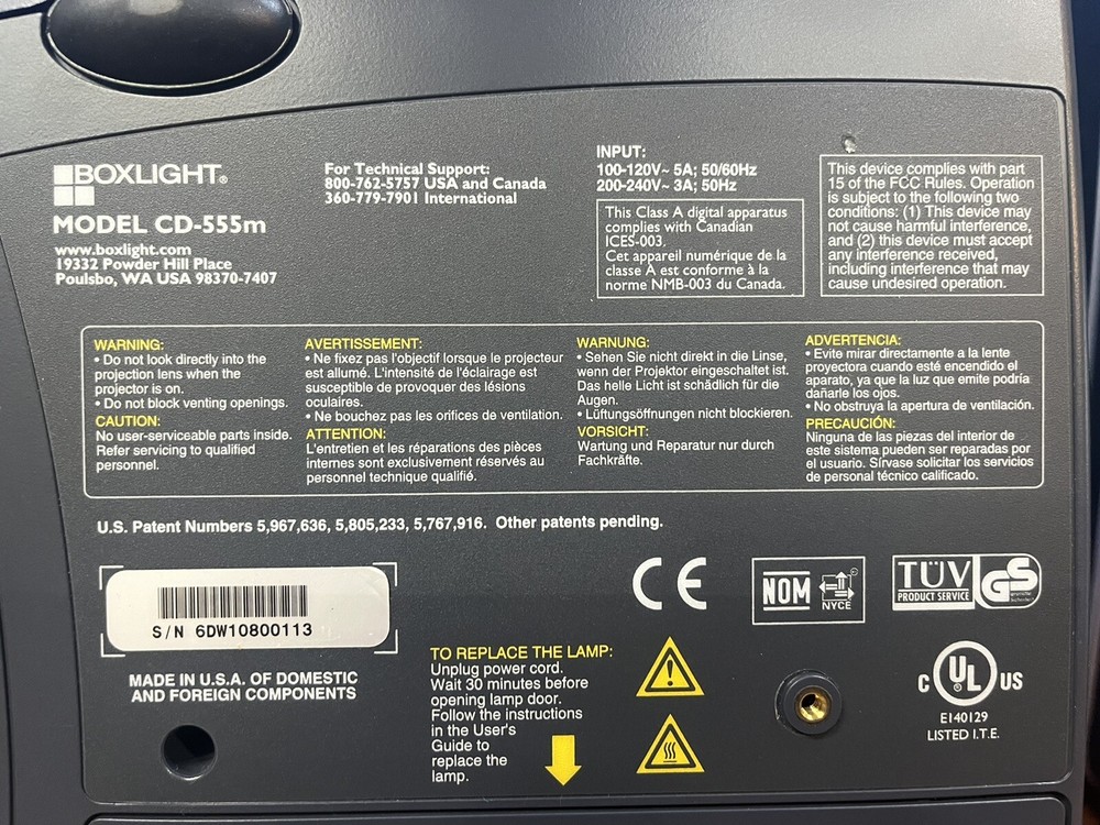 Boxlight CD-555m Projector Portable Multimedia