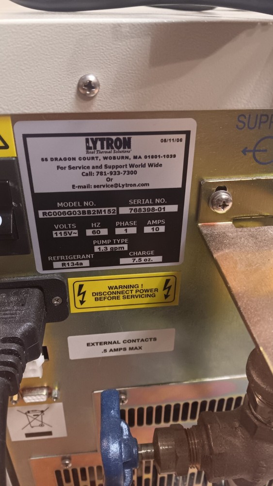 LYTRON RC006G03BB2M152 Recirculating Refrigerated Lab Chiller/Cooler