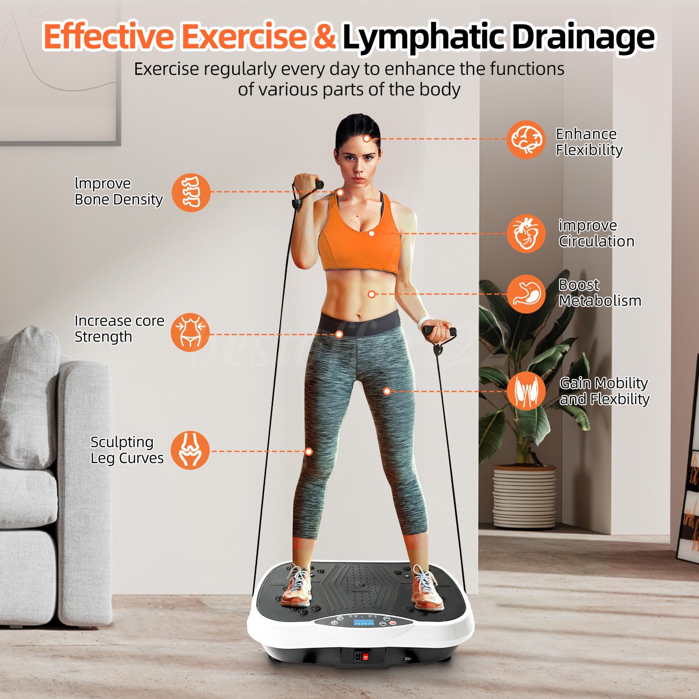 Vibration Plate Exercise Machine Whole Body Workout Vibrate Platform Bluetooth