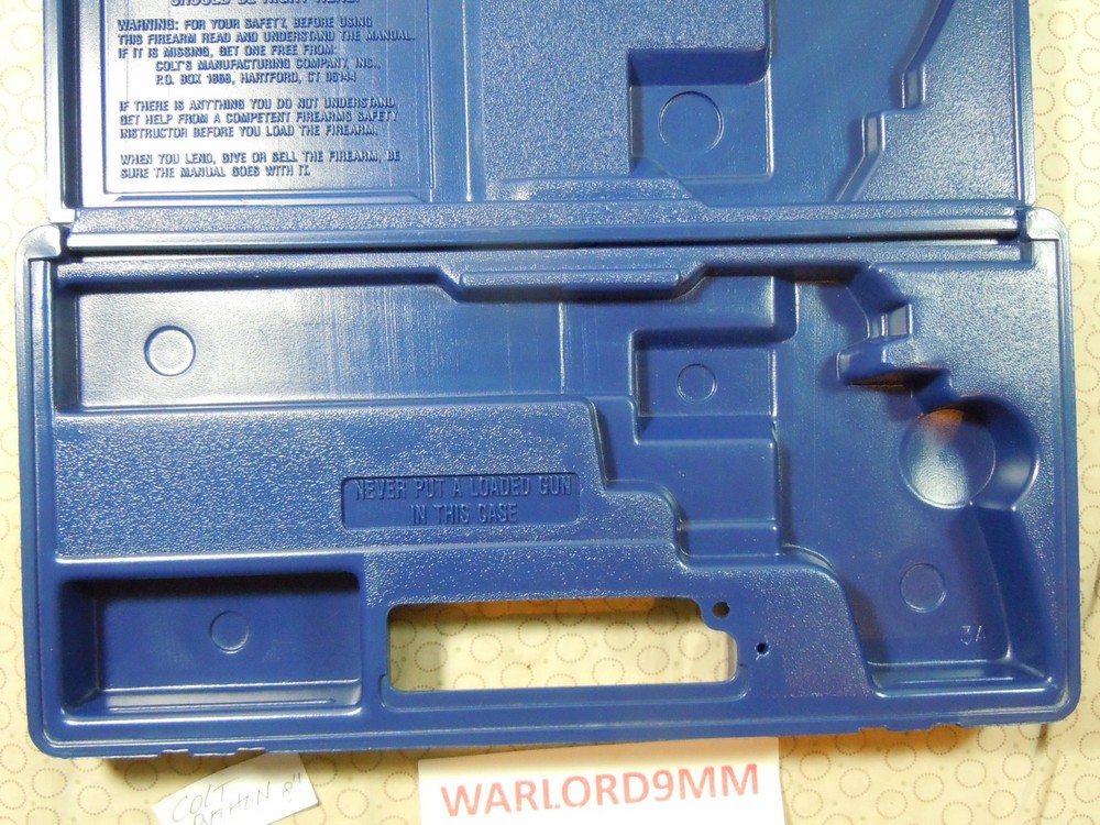 COLT PYTHON MOLDED FACTORY BLUE HARD CASE - 8 INCH..