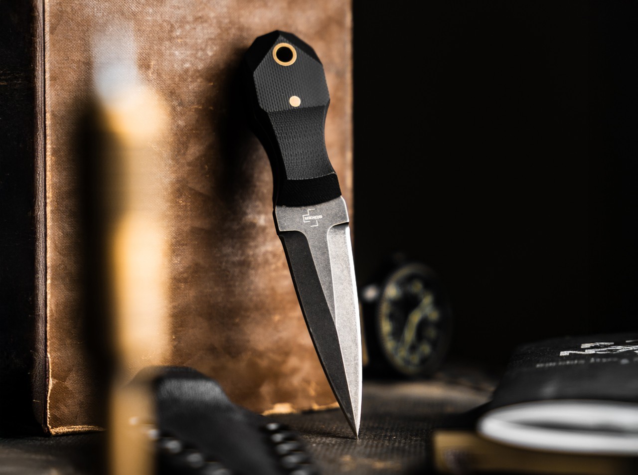 BOKER PLUS® Pocket Rocket Tactical EDC Knife 5.08" D2 Blade G10 Full-Tang Black