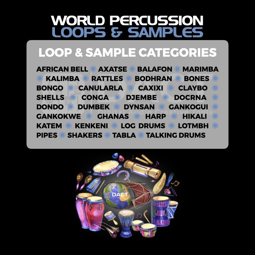World Percussion Loops & Samples Library (600 Samples) - Instant Access
