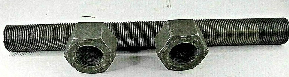 2"-8 X 19 1/2" GRADE B7 FULLY THREADED STUD W/ 2 GRADE 2H HEX NUTS