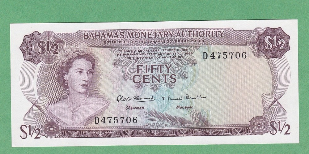 Bahamas 1/2 Dollar  Note  P-26   UNCIRCULATED