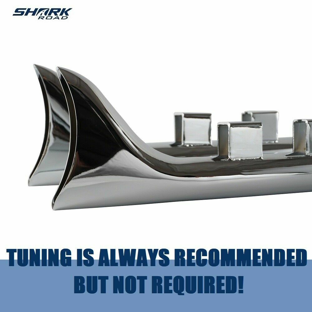 33" Fishtail Slip on Muffler Chrome Exhaust for Harley Touring 1995-2016 Models