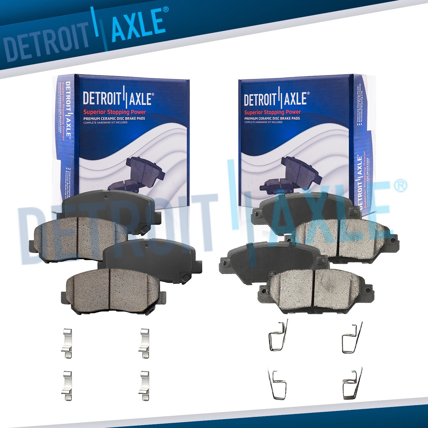 Front & Rear Ceramic Brake Pads w/Hardware for 2016 2017 2018 - 2021 Mazda CX-5
