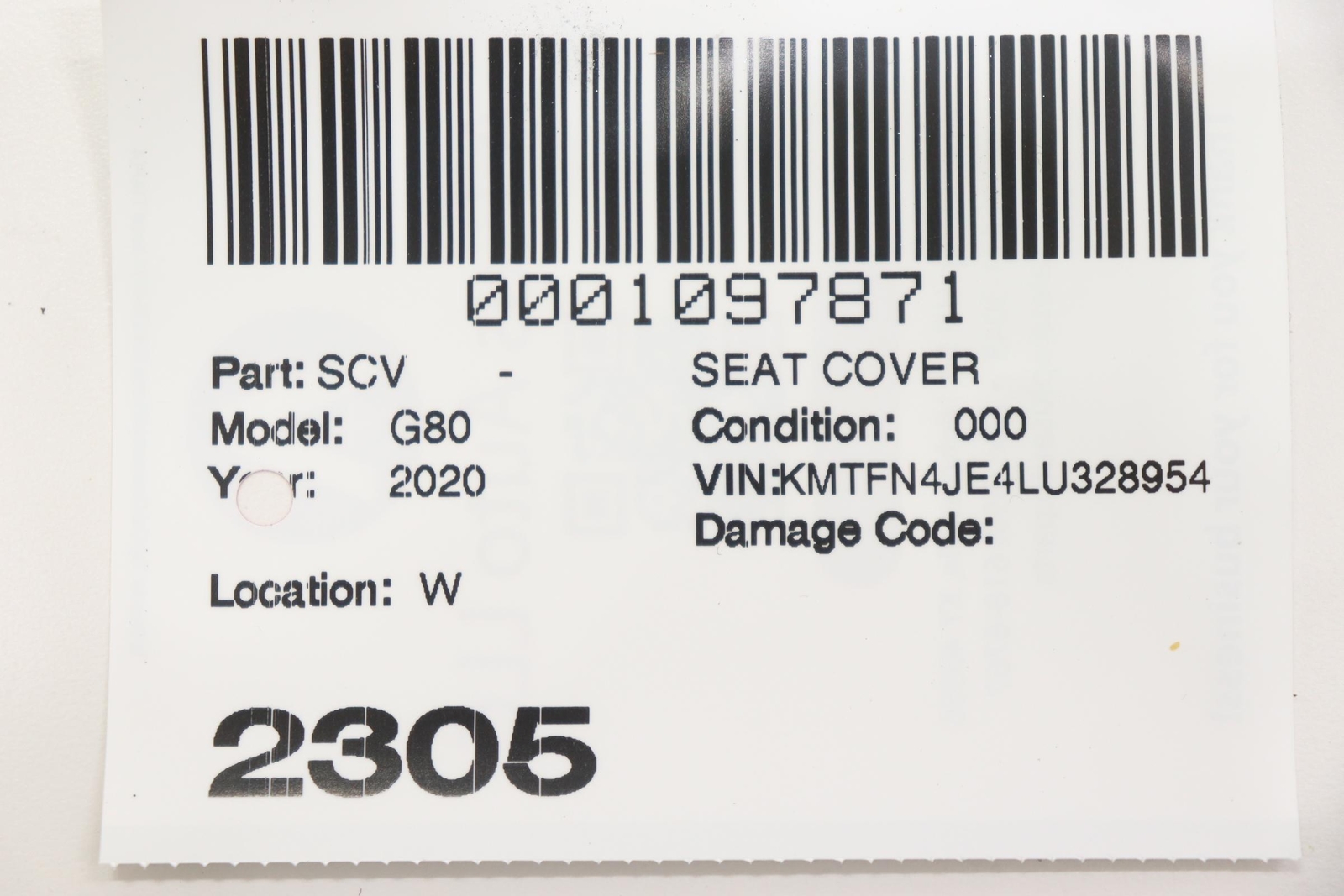 2017 - 2020 GENESIS G80 REAR SEAT TRIM COVER PARTITION PANEL OEM BLACK_RRY