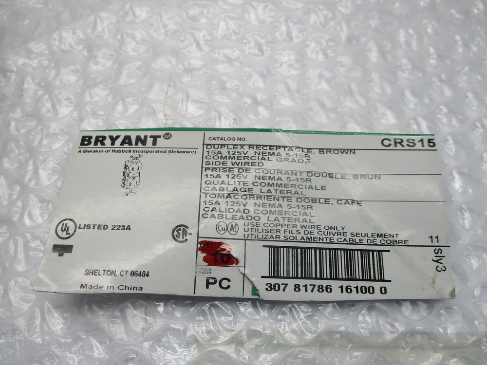 BRYANT CRS15 RECEPTACLE NSNP