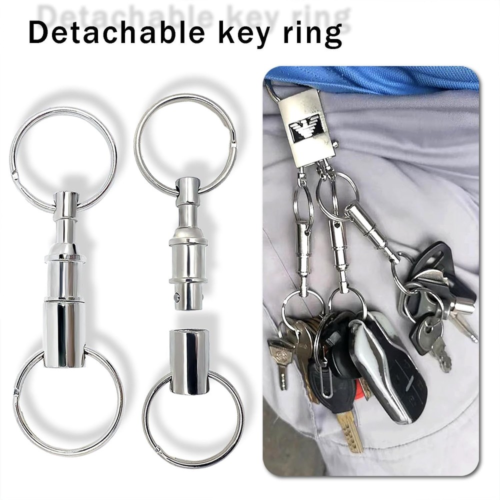Tenalleys 4 Pack Quick Release Keychain Detachable Pull Apart Keychain Dual Pull
