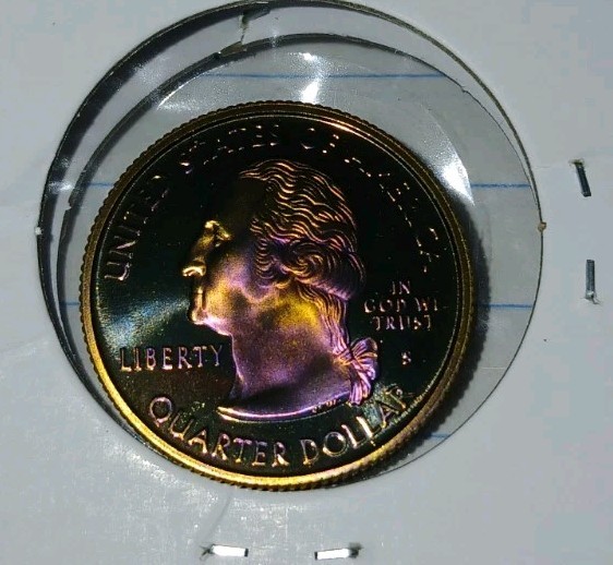 Rainbow TONED 2006 PROOF QUARTER Beautiful ERROR COLOR