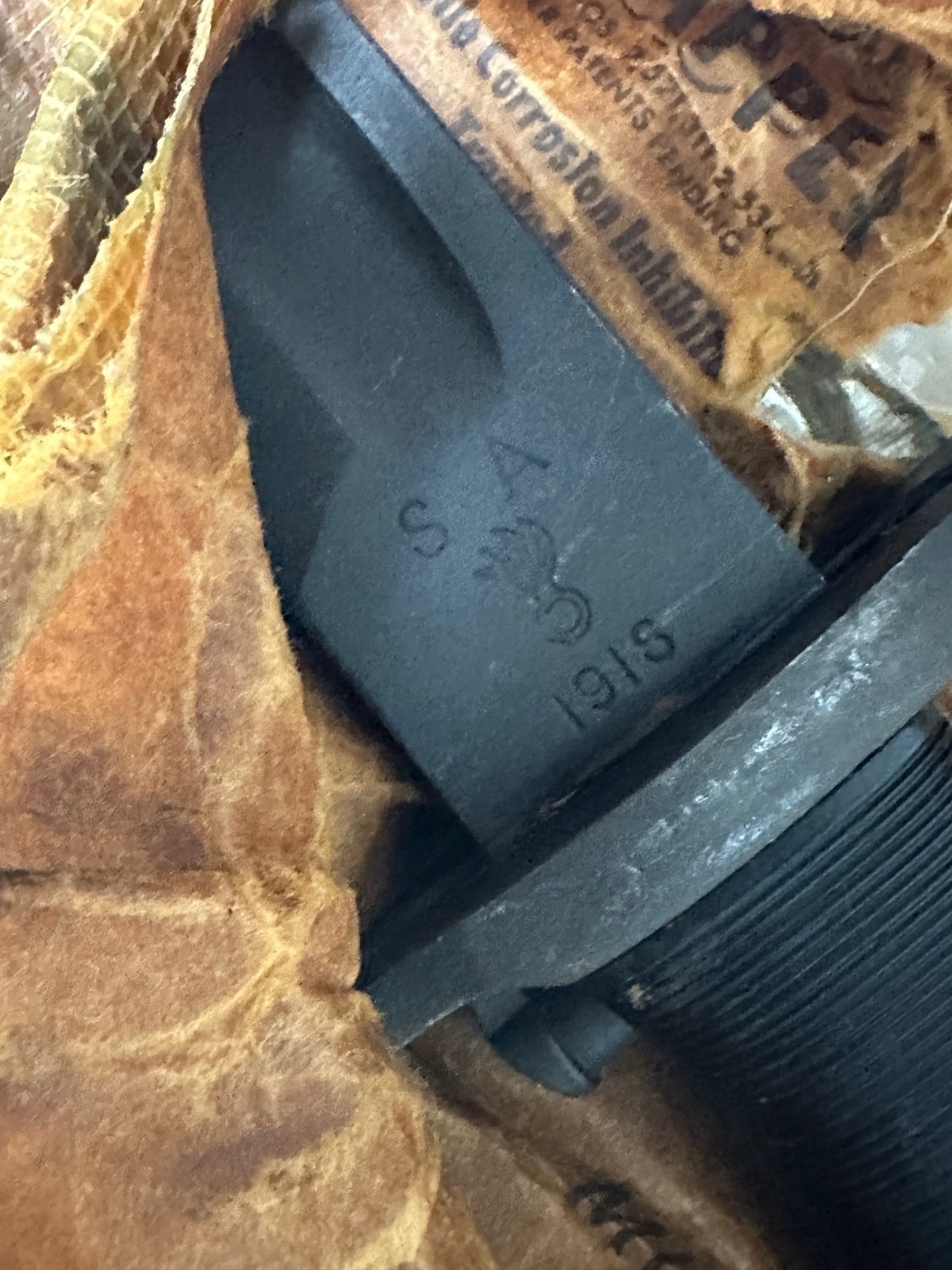 GARAND 10" BOWIE CUT DOWN BAYONET S.A. 1918 IN PACKAGE NO SCABBARD.