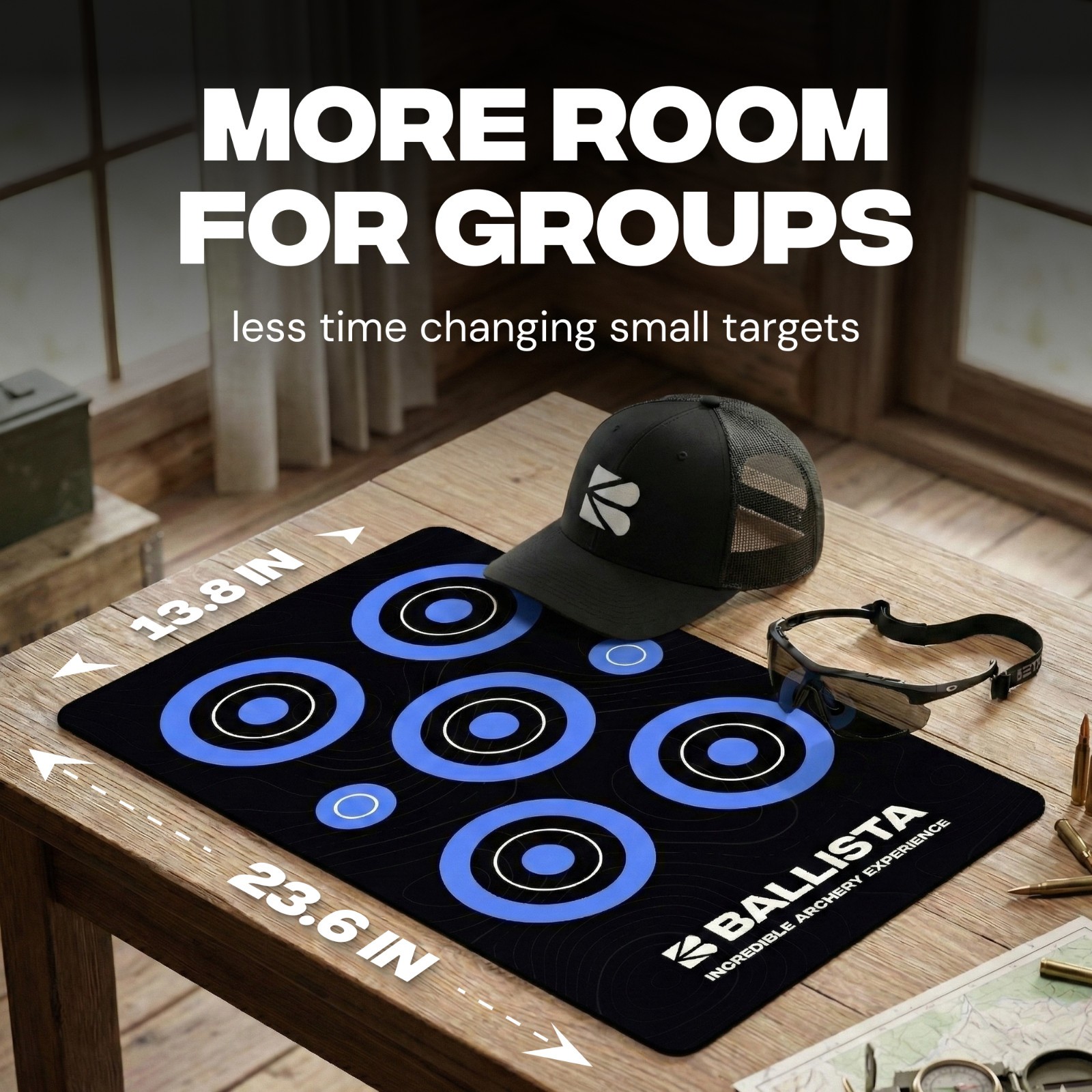 BALLISTA Reusable Self-Healing Rubber Archery Target Bright Bullseyes 13.8x23.6"