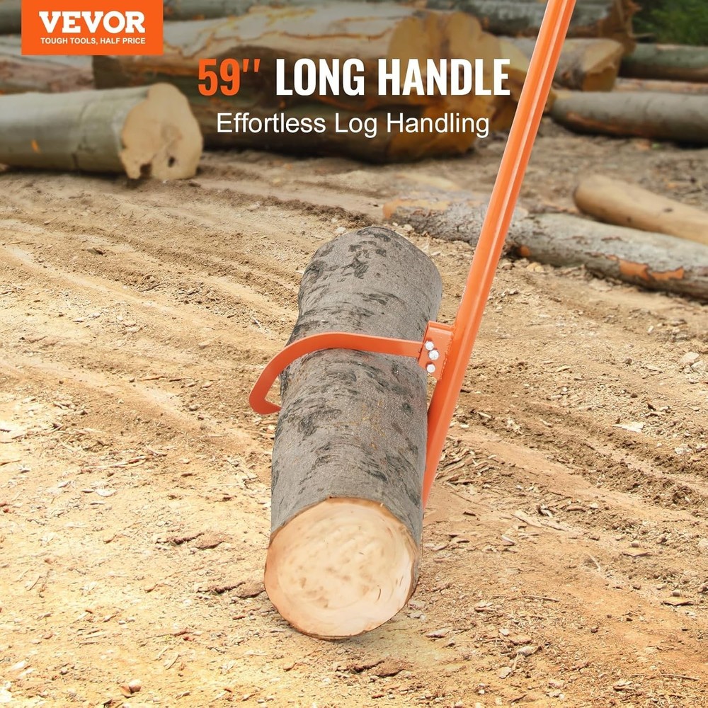 Adjustable 59'' Cant Hook Logging Tool - Durable Steel Design for Lifting Logs