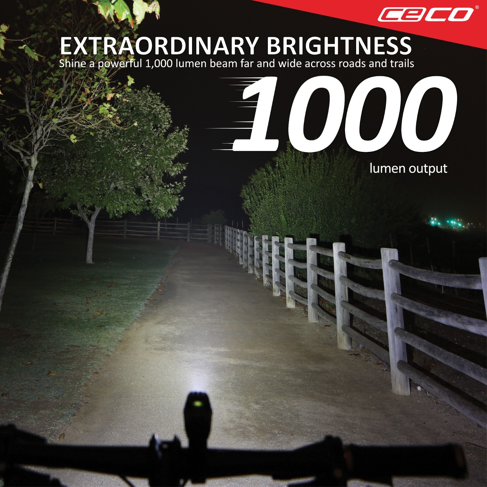 CECO-USA True 1,000 Lumen Super Bright USB Chargeable Bicycle Light