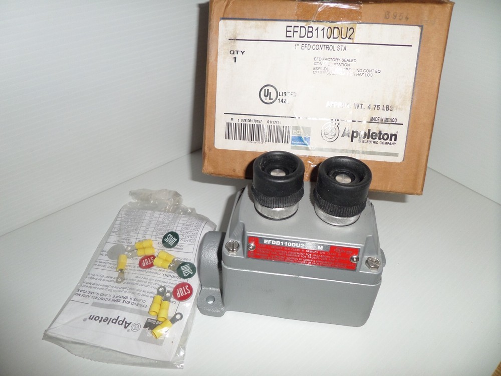 ⭐NEW IN BOX⭐ APPLETON EFDB110DU2 EXPLOSION PROOF START/STOP PUSH BUTTON 1"